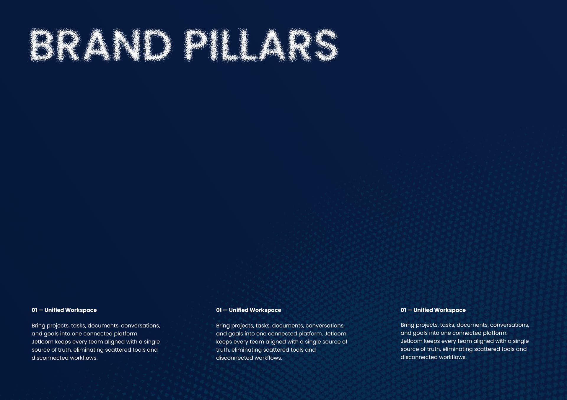 Jetloom brand pillars