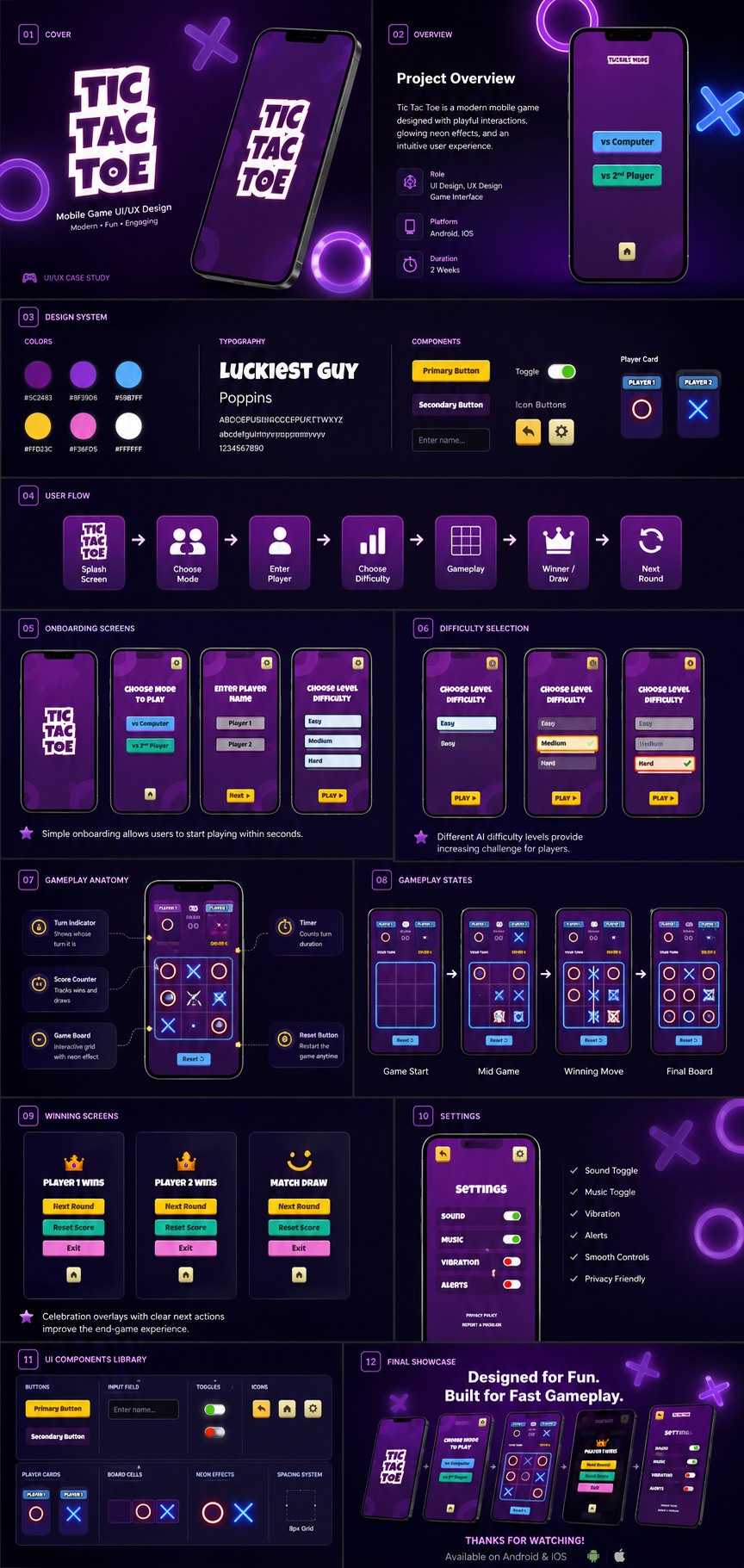 Tic Tac Toe full UI/UX case study